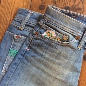 Floral Indie denim mini skirt!